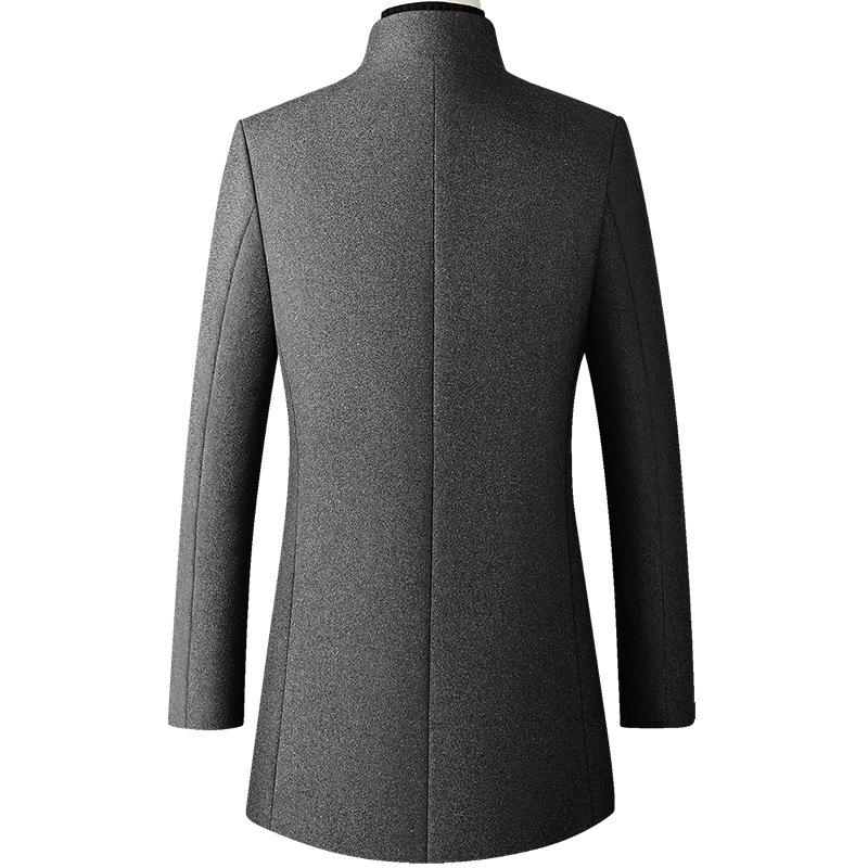 Woolen Trench Coat Winter Windbreaker Parkas Jackets Thicken Warm Plus Size Jacket and Coats Long Fashion Stand Collar Slim Men's Trench Windbreaker