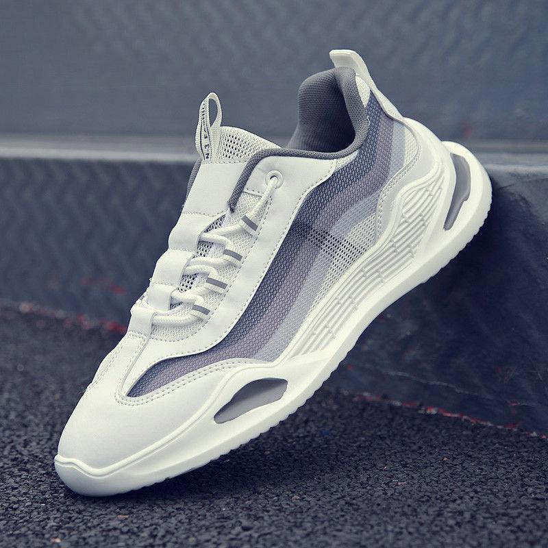 Mesh Men Shoes Breathable White Mens Sneakers Trendy Lace-Up Lightweight Black Walking Big Size Man Shoes