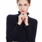Half Turtleneck Sweater Lotus Leaf Collar Lace Sleeves Bottoming Slim Pullover Sweater