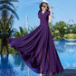 Summer Long Chiffon Dress Temperament V-neck Waist Slimming Long Dress Beach Long Dress Temperament Elegant Dance Dress