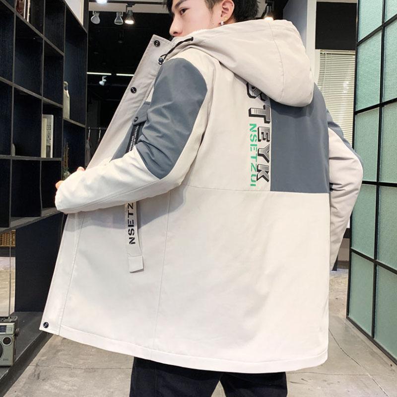 Campus Trend Windbreaker Men Hooded Coat Casual Loose Jacket Comfortable Top for Young Students