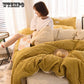 Flange Four-piece Set of Warm Plus Velvet Bed Set Down Shirt Set Comfortable Suit Winter Warm Plush Down Cover