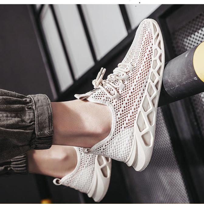 Men's Shoes Summer Breathable Thin Mesh Sports Shoes Men's Hollow Mesh Trendy Shoes