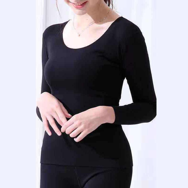 Women Winter Thermal Underwear O-neck Tops Pants Female Autumn Tight Suit Thicken Windproof Comfortable Soft Lining Long Sleeve High Elasticity Slim