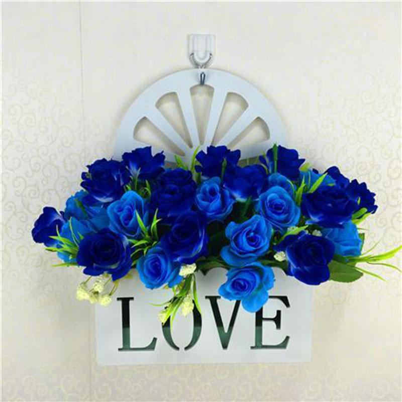Artificial Flower Artificial Flower Suit Hanging Basket Hanging Basket Rose Plastic Flower Living Room Interior Decoration
