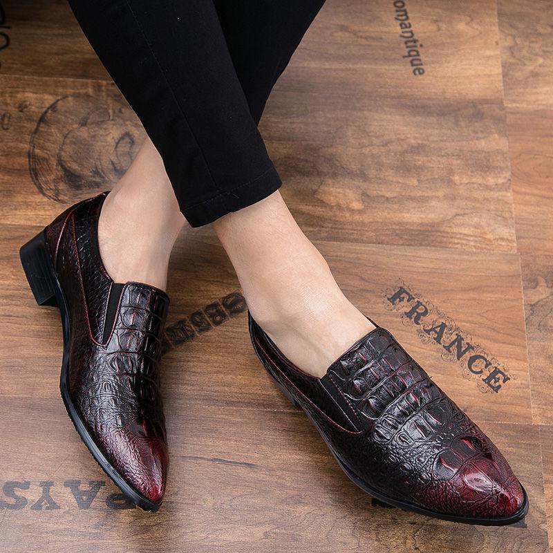 Luxury Dress Leather Shoes Men Business Wedding Shoes Leather Casual Pointed Toe Formal Leather Shoe
