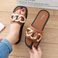 Slippers Women Summer Outing Fashion Gold Chain Sandals and Slippers Outer Wear Western Style Thick Soles