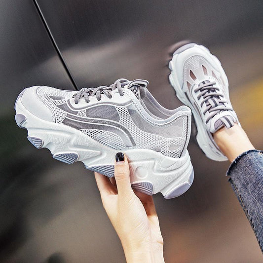 Sneaker Shoes Women Platform Shoes Summer White Wedges Sneakers Ladies Trainers Chunky Sneakers Women  Shoes