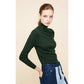 Women Slim Long Sleeve Knitwear Turtleneck Bottoming Sweater Simple Color Pullover Jumper