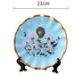 21cm Peacock Flower and Bird Color Lacquer Porcelain Plate European Ornaments Now Style Ornaments