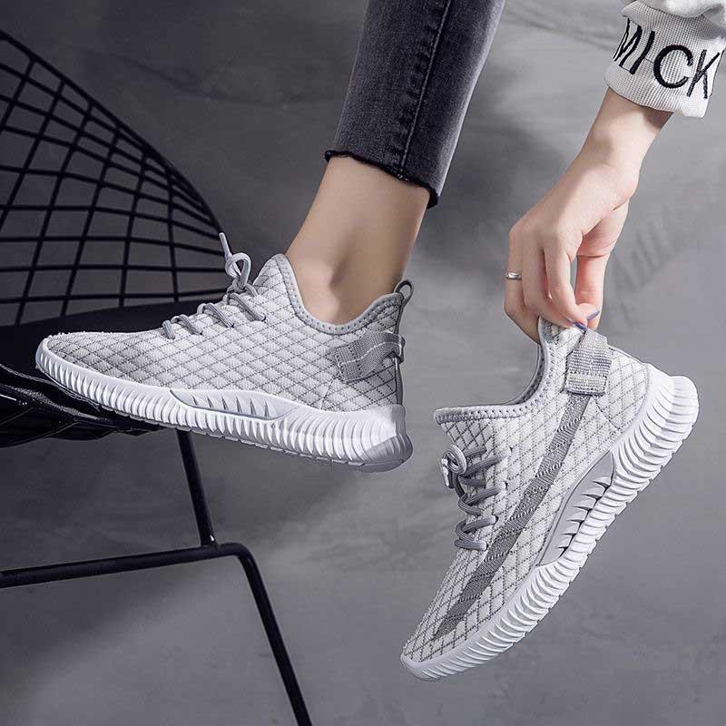 Plus Size 35-40 Summer Women Sneakers Students Knitting Breathable Running Basketball Shoes Shockproof Non-slip Pink Shoes