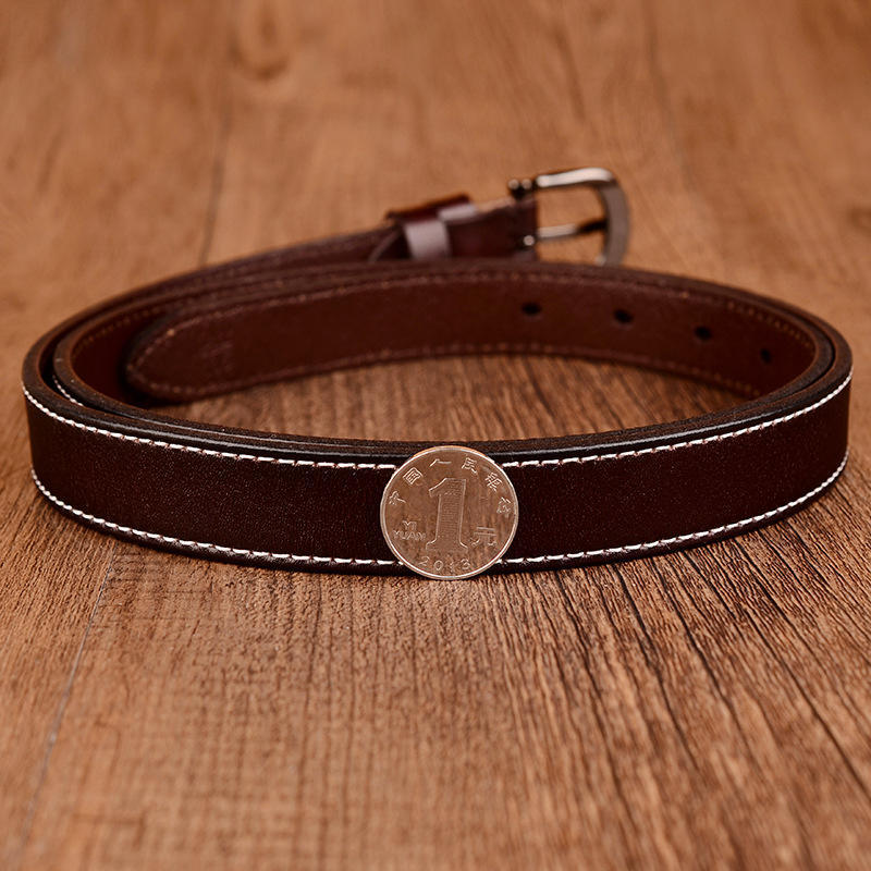 Belt Ladies Thin Waist Retro Belt Casual Jeans Belt Pure Color Simple