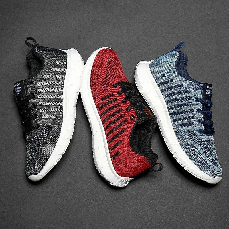 New Men's Mesh Sports Casual Trend Wild Breathable Flying Weave Running Shoes Light Sports Shoes