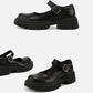 Korean Style All-match Retro British Style Leather Shoes Japanese Women's Small Leather Shoes Thick-soled Round-toe Thin Women's Shoes