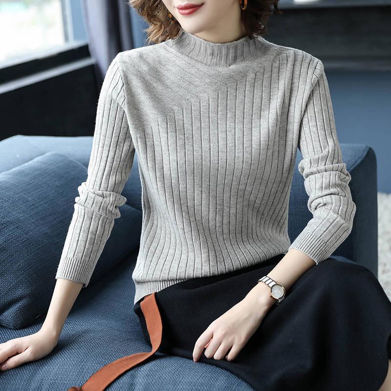 Women Sweater High Elastic Turtleneck 2019 Fall Winter Sweater Women Slim Bottoming Knitted Pullover