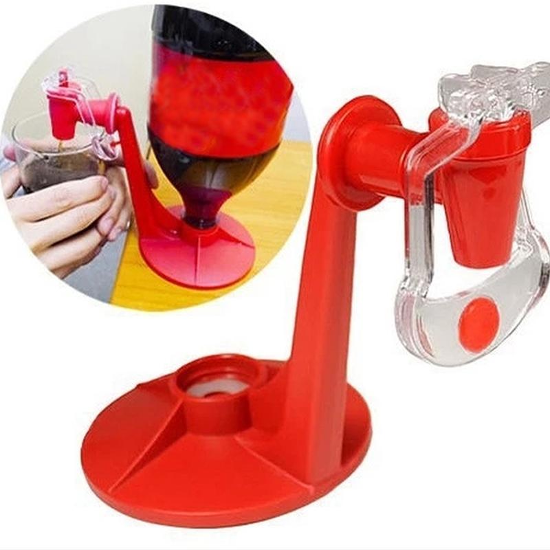 Novelty Saver Soda Beverage Dispenser Bottle Coke Upside Down Drinking Water Dispense Machine Switch for Gadget Party Home Bar