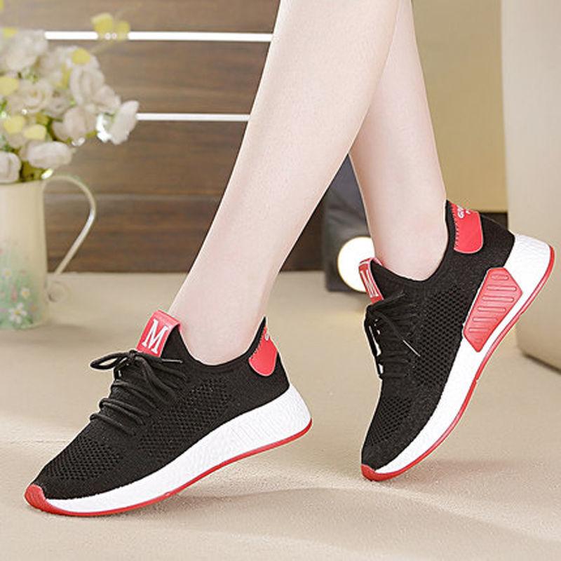 Lightweight Flying Woven Clearance Sneakers Korean All-match Women's Shoes Flat Casual Shoes Spring and Autumn Fashion Student Net Shoes