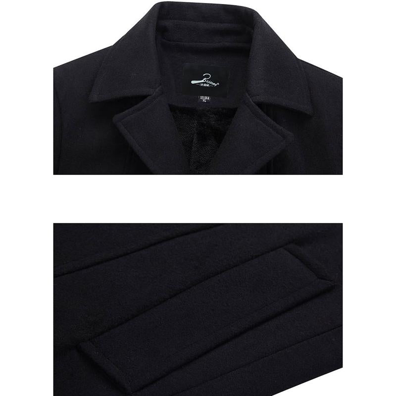 Men's Jacket Wool Long Coat Men Casual Warm Business Casual Overcoat Mens Woolen Jackets Parka Male