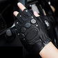 Sheepskin Half-finger Gloves Men's Four Seasons Riding and Driving Motorcycle Outdoor Tactical Training Non-slip Leather Gloves