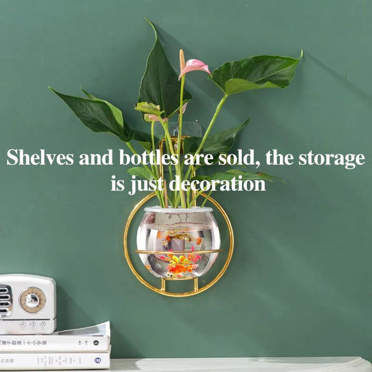 Ceramic Art Flower Stand Wall-mounted Metal Flower Arrangement Interior Decoration Pendant Flower Device