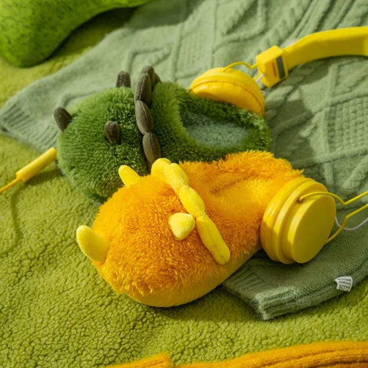 Children's Cotton Slippers Boy Cute Plush Warm Autumn and Winter Home Baby Wool Slippers Anti-skid Soft Bottom Cartoon Dinosaur