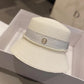 Women's Summer Hat Elegant Pearl Bucket Hat Rhinestone M Mark Retro Basin Hat Shade Straw Hat Luxury Top Hat