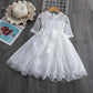 Kids Dresses for Girls Spring Clothes Half-sleeve Lace Party Costume Red Children Elegant Prom Frocks 3-8Y Girls Casual Wear