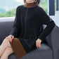 Autumn Winter High Quality Contrast Color Sweater Dress Women Knit Dress Long Loose Pullover Sweater Dress with Pockets for Inner or Outer Wear