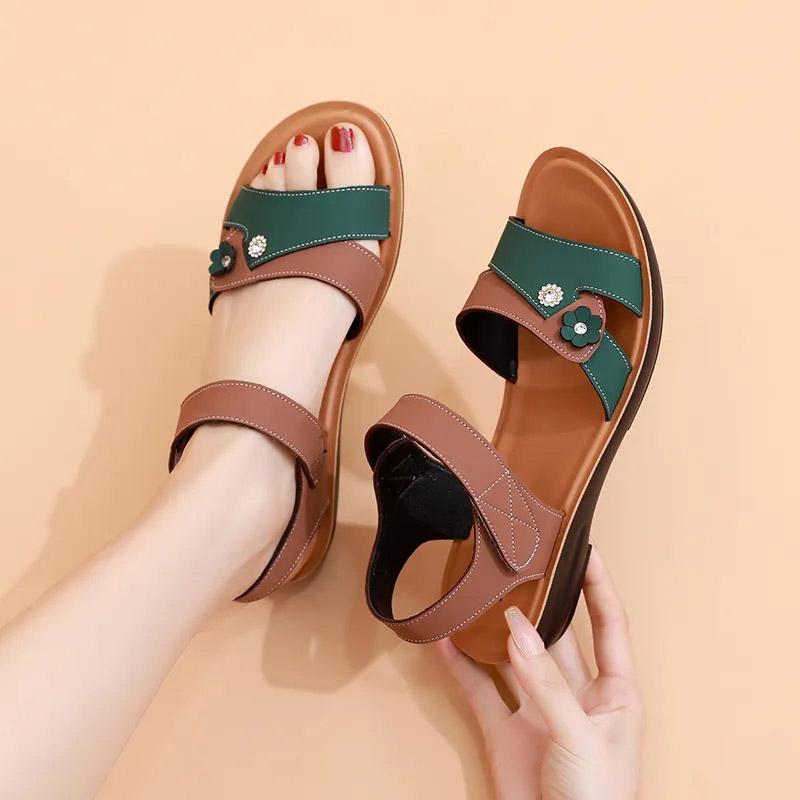Sandals Women's Summer Outer Wear Soft Bottom Comfortable Flat Bottom Middle-aged Women's Sandals Elderly Summer Women's Shoes