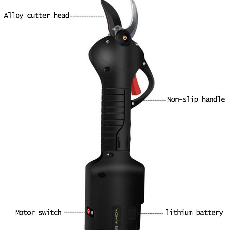 88VF Cordless Electric Pruning Shears Rechargeable Scissors Branch Scissors Handheld Garden Tools with Toolbox