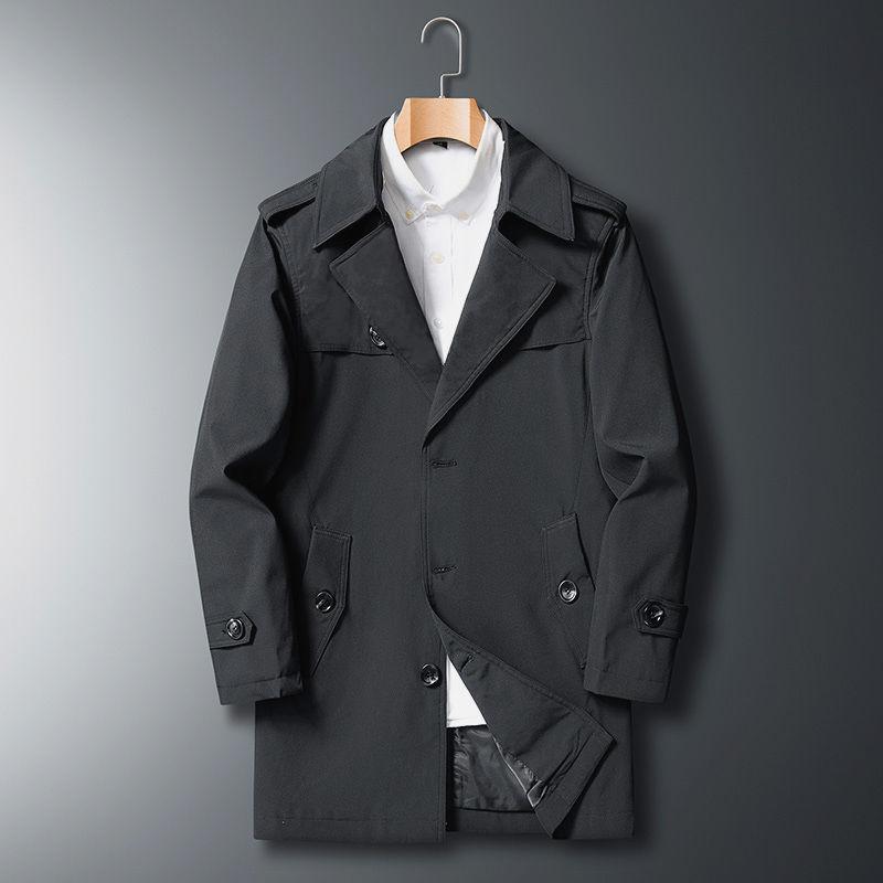Autumn and Winter Young Middle-aged Business Men's Plus Size Casual Mid-length Jacket