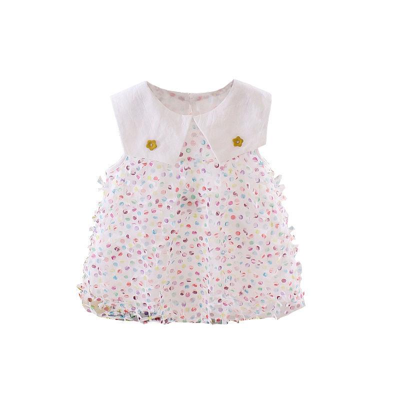 Girl's Sleeveless Princess Skirt Summer Little Girl Children's Dress Korean Style Pengpeng Yarn Baby Summer Dress Children's Dress