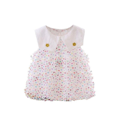 Girl's Sleeveless Princess Skirt Summer Little Girl Children's Dress Korean Style Pengpeng Yarn Baby Summer Dress Children's Dress