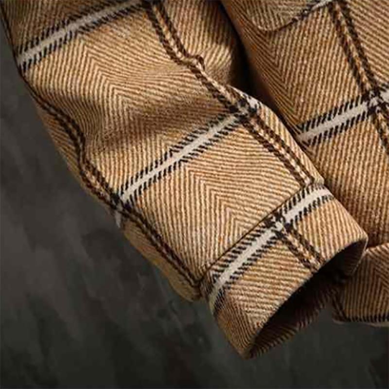 Lamb Wool Jacket Men's Coats Youth Trend Plus Velvet Thick Plaid Autumn Jacket