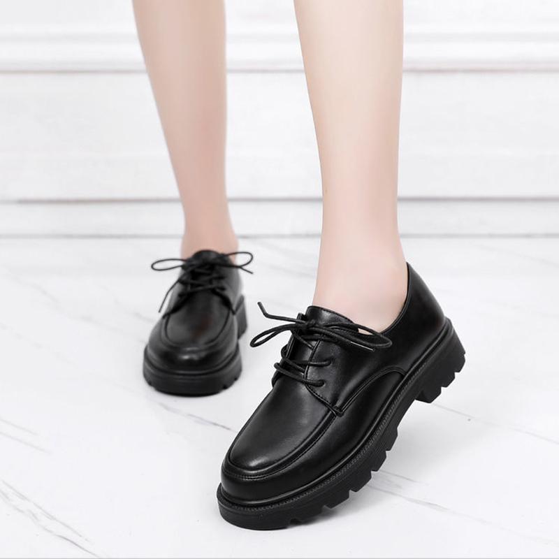 Non-slip Work Shoes Ladies Black Leather Shoes Comfortable and Soft Restaurant Kitchen Middle-aged Mother Shoes Single Shoes Flat