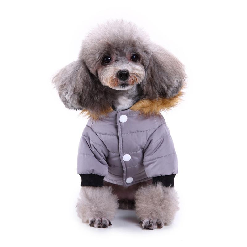 Winter Pet Dog Coats Jackets Hoodie Warm Clothes Fur Collar Small Dog Coats for Chihuahua French Bulldog Puppy Clothing Waterproof