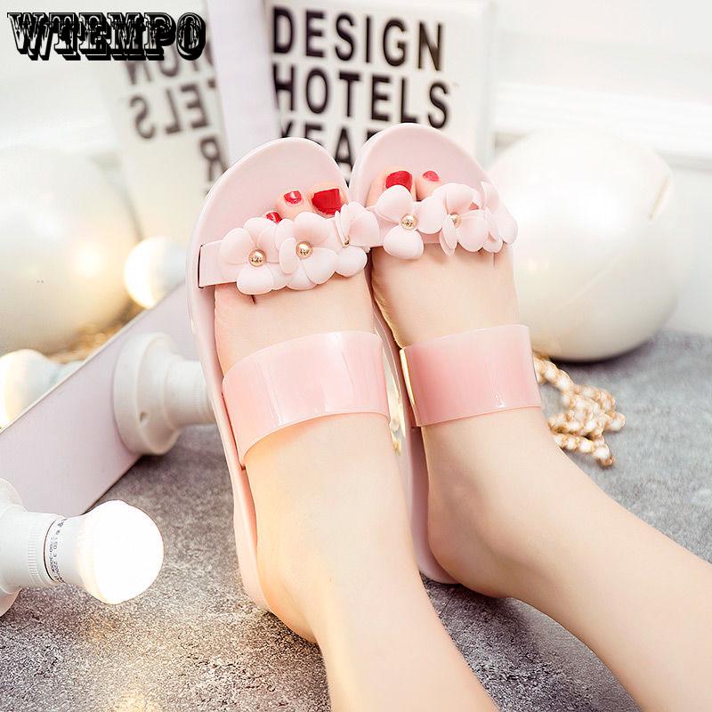Casual Women Sandals Metal Floral Jelly Shoes Spilt Toe Flip Flops Sandals Beach Slippers