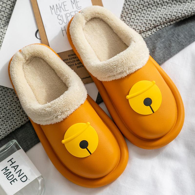 Autumn and Winter Pure Cotton Slippers Indoor Non-slip Soft-soled Shoes Warm Simple Plush Cotton Shoes