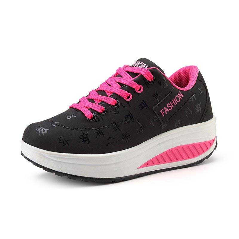 Women Sneakers Breathable Waterproof Wedges Platform Vulcanize Shoes Woman Pu Leather Casual Shoes