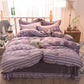 5D Carved Velvet Four-piece Crystal Velvet Warm Quilt Cover Sheets Thick Warm Velvet 4Pcs Set