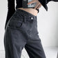 Retro High Waist Wide Leg Jeans Women's 2022 Spring and Autumn New Loose and Thin Straight Trousers Drape Mopping Pants
