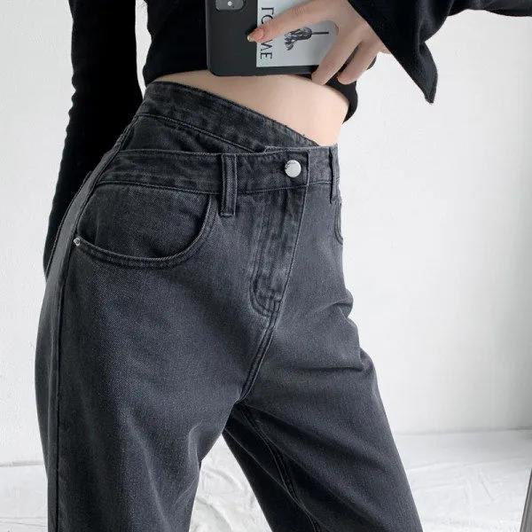 Retro High Waist Wide Leg Jeans Women's 2022 Spring and Autumn New Loose and Thin Straight Trousers Drape Mopping Pants