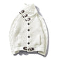 Sweater Jacket Plus Velvet Thickening Cold Warm Sweater Cardigan Sweater Male Trend High Collar