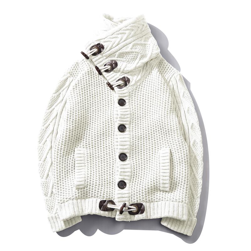 Sweater Jacket Plus Velvet Thickening Cold Warm Sweater Cardigan Sweater Male Trend High Collar