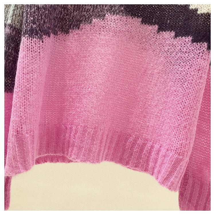 Pofulove Sweater Women's Spring Autumn Thin Pullover Long-sleeved Sweater Loose Lazy chic Blouse