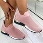 Fashion Summer Flying Knit Socks Shoes Stretch Cloth Plus Size Women's Breathable Shoes