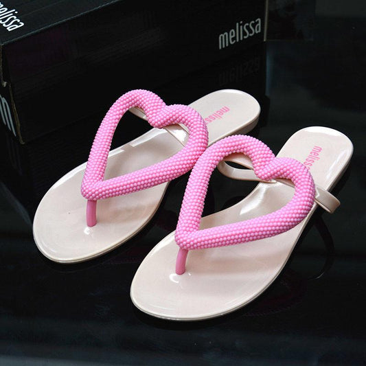 Lippers Women's Summer Wear Love Sandals Hyuna Style Flip Flops Beach