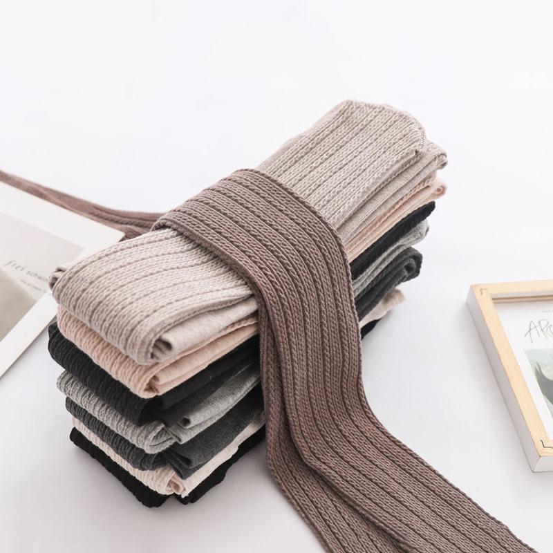 Knitted Twist Leggings Women's Spring and Autumn Thin Pantyhose White Gray Coffee Color Stepping Pants Nine-point Bottoming Socks Stretch Pants