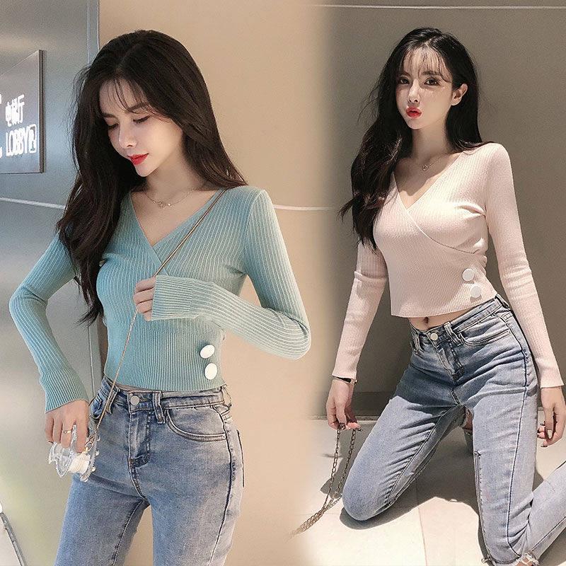 Thick Autumn and Winter Low Collar Sweater Women Knit Sweater Women's Slim Fit Base Shirt Tops Women