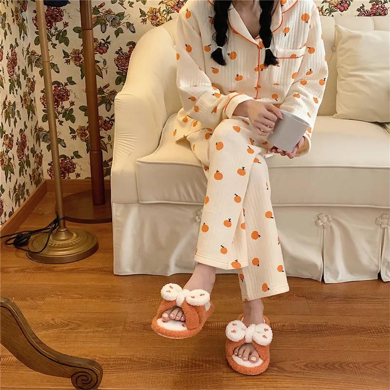 Cute Cotton Slippers Warm Autumn and Winter Flat Shoes Indoor Non-slip Cotton Shoes Soft Shoes